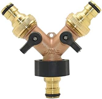 Pipe Fittings Brass 2-Way Garden Faucet Female Thread 3/4 Y Irrigation Valve Manifold Quick Connector Garden Hose Manifold 1 Set (Color : BSP) - Image 6