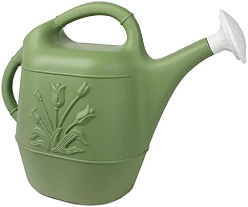 Union Products 63066 2 Gallon Plastic Indoor/Outdoor Watering Can w/Tulip Design for Garden, Potted Plants, & Patio Pots, Sage Green Color, 3 Pack - Image 2