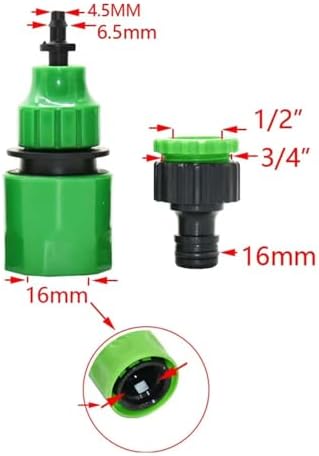Pipe fitting Garden Tap 1/4" Hose Quick Connector Barb Water Pipe Joint Male Female Thread Drip Irrigation Adapter(J) - Image 2