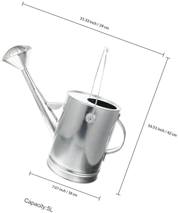 Vintage Thickened Galvanized Watering Can 5l with Long Spout for Indoor Outdoor Plants Household Garden Watering Pot - Image 2