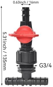 1 Set 16mm 1/2" Garden Hose Splitter Tee Reducer Barb Connector with Tap Valve 3-Way Fitting for Drip Irrigation System(B) - Image 2