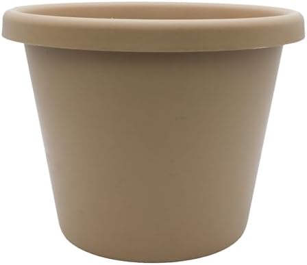 The HC Companies Classic Round Plastic Plant Pot w/Rolled Rim - Lightweight & UV Resistant Flower Pot for Herbs & More - Outdoor & Indoor Plant Pots w/Drainage (15.5 inch Sandstone, Pack of 1) by TheHCCompanies