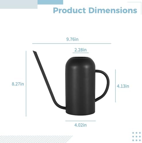 Spout Long Watering Can for Plants Indoor, Stainless Steel 50.7 Fl Oz (1500 Ml), Vintage Design Metal, Black Matte Finish, Precision Water Flow Houseplants and Gardens for - Image 5