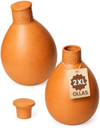 2pc Olla Pots For Garden Terracotta Watering Pots - 32oz XL Garden Olla Watering System For Raised Beds & Outdoor Plants - Covers 14 Sq Ft Irrigation Area, Water Plants While On Vacation [2pc XL 32oz] by GARDENBRO
