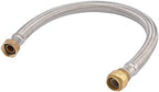 SharkBite 3/4 Inch x 3/4 Inch FIP x 24 Inch Stainless Steel Braided Flexible Water Heater Connector, Push To Connect Brass Plumbing Fitting, PEX Pipe, Copper, CPVC, PE-RT, HDPE, U3088FLEX24LF by SharkBite