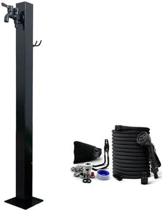 Freestanding Garden Hose Stand with Faucet - Stainless Steel Outdoor Garden Water Column - Floor Mounted Tap - Frost Free Outdoor Faucet - Hose Bib Extender by Unknown