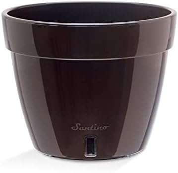 Santino AST 7.9 Inch Self Watering Planter Black-Gold/Black - Set of 3 for Indoor Plants - Premium Quality Plastic Pot with Water Level Indicator for All House Herbs, African Violets and Dahlias - Image 2