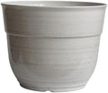 Garden Elements Indoor/Outdoor Glazed Brushed Happy Plastic Planter, Large, Cream, 15" by GardenElements