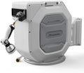 5/8" x 100 ft Heavy Duty Retractable Garden Hose Reel Grey by Spaceandtimesaver