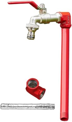 Floor Mounted Faucet Outdoor Water Pipe Vertical Fountain Irrigation Column,Red 304 Stainless Steel Freestanding Garden Water Column, Anti-Freeze Outdoor Faucet for Irrigation & Watering, 31 by Unknown