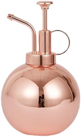 17oz Stainless Steel Watering Can, Hand Pressure Spray Bottle for Indoor Plants, Flowers, Succulents, Manual Fine Mist Sprayer, Portable Plant Mister for Home Garden, Office, Lawn (Copper) by Unknown
