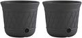 Suncast 2 Pack 14" x 12" Round Resin Decorative Weatherproof Outdoor Hideaway Standard Garden Hose Storage Pot with Drainage Holes, Gray by Suncast