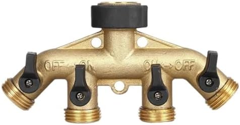 Garden Tap Splitter Brass 2/4 Way Faucet Water Splitter Y Type Garden Hose Splitter Watering Tap Connector Distributor for Outdoor Faucet for Outdoor (4 Way) by Unknown