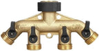 Garden Tap Splitter Brass 2/4 Way Faucet Water Splitter Y Type Garden Hose Splitter Watering Tap Connector Distributor for Outdoor Faucet for Outdoor (4 Way) by Unknown