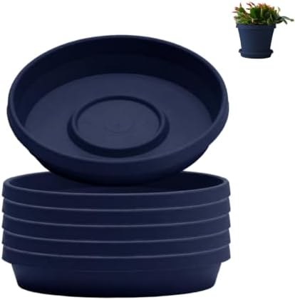Bloem Terra Plastic Saucer Tray for 8" Terra Planters, Navy, 6-Pack by Bloem