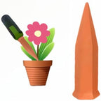 TEHAUX 4 Pcs Automatic Watering Spikes for Hanging Plants, Porcelain Orange - Image 4