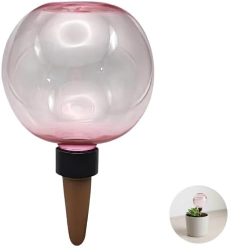4 Pcs Self Watering Globes for Indoor Plants, Pink Ceramic Automatic Plant Waterer, Bubble Shaped Houseplant Irrigation System, 16.9 fl oz, 6.69 x 3.93 in for Potted Succulents, Flowering Plants - Image 4