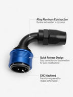 AN8 Quick Release 90 Degree Hose End Adapter for Braided Fuel Line WITH 1/2 SAE Male Quick Connect (AN8, 0 Degree) - Image 3