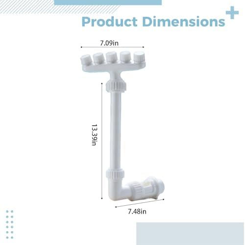 5-Head Pool Fountain Waterfall with 3-Layer Adapter, Adjustable 360° Rotating Top Nozzle, Garden Sprinkler for Above Ground and Inground Pools, Fish Pond, White - Image 3