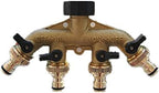 Zkenyao-Brass Connector 4 Way Brass Tap Adaptor Hose Valve Manifold Hose Splitter Tap Adaptors Hose End Fittings Four Channel Water Distributor, 1PC, Simple to Install (Color : D) by Unknown