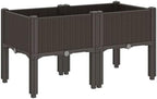 Elevated Garden Planter Box Brown PP Rattan Look 31.5x15.7x16.5 - Image 5