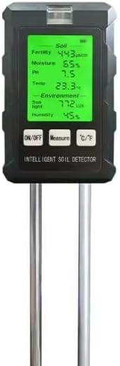 GROW24 Digital Soil Tester, 6-in-1 Moisture Meter with pH, Temperature, Sunlight Intensity for Garden Plants by GROW24