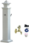 Freestanding Garden Water Column Anti Freeze Outdoor Faucet Post with Brass Tap and Hose Holder Stand with Side Water Inlet(114cm/45in) by PZEOB