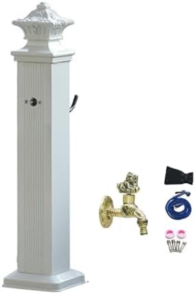 Freestanding Garden Water Column Anti Freeze Outdoor Faucet Post with Brass Tap and Hose Holder Stand with Side Water Inlet(114cm/45in) by PZEOB
