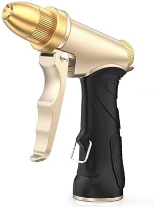 Garden Hose Nozzle, Heavy Duty Metal Spray Nozzle, 100% Full Brass Nozzle High Pressure Water Hose Nozzles with Adjustable Spray Patterns for Garden Watering, Car Washing & Pet Bathing by Unknown