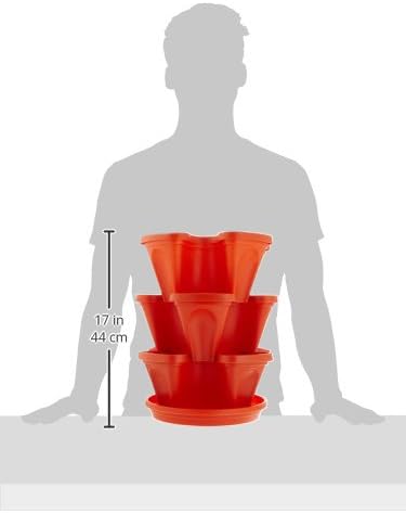 Mr. Stacky Self Watering 3 Tier Stackable Garden Vertical Planter Set, Terracotta Small - Image 2