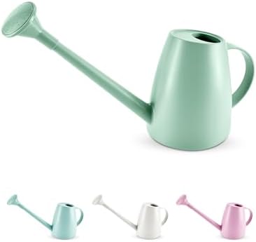 Keplin - 1.8L Plastic Watering Can with Plastic Sprinkler Rose - Durable Garden Watering Jug for Plants & Flowers - Easy Pour Outdoor & Indoor Watering Can (Sage Green) by KEPLIN