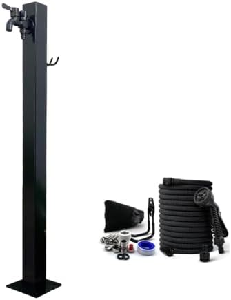 Freestanding Garden Hose Stand with Faucet - Stainless Steel Outdoor Garden Water Column - Floor Mounted Tap - Frost Free Outdoor Faucet - Hose Bib Extender by Unknown