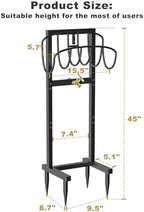 Artigarden Outdoor Garden Hose Holder Freestanding with Brass Faucet And 4 Spikes, Heavy Duty Metal Water Hose Reel Stand Hanger Rack Organizer Holds Storage 150ft Hose for Outside Yard Lawn, Black - Image 2