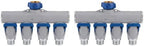 Teal Turtle Aluminum 4-Way Connector Hose Shutoff Manifold, 2-Pack by Teal+Turtle