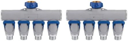 Teal Turtle Aluminum 4-Way Connector Hose Shutoff Manifold, 2-Pack by Teal+Turtle
