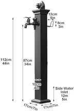 Freestanding Garden Water Column, Antifreeze Water Fountain Post, Hose Holder with Double Outlet Faucet for Villa Courtyard Camping(114cm/44in) - Image 7