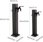 Stainless Steel Garden Water Column Fountain - Outdoor Freestanding Hose Stand with Decorative Water Feature & Dispenser, 31.5in x 3.1in Post Faucet Hydrant - Image 7