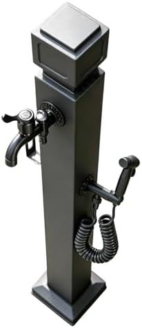 Vertical Garden Water Column Hose Stand with Faucet & Spray Gun, Stainless Steel Yard Hydrant, Freeze Proof Outdoor Water Tap for Patio Yard Garden Lawn(Style 5,Height: 80cm/31.5in) by Gaommini