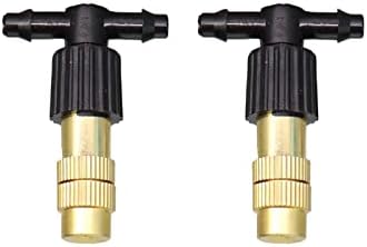 25/50/100/200PCS Garden Brass Misting Watering Nozzle 1/4'' Barb Tee Connector Adjustable Copper Cooling Spray Atomizer(200PCS) by Unknown