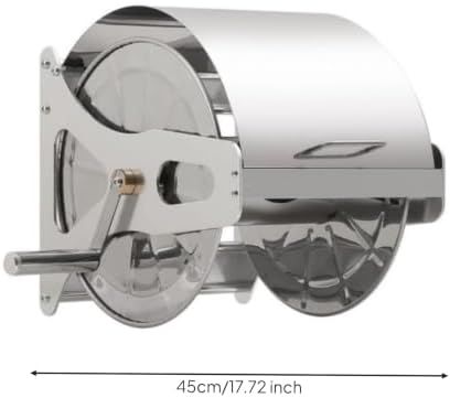 Wall-Mounted Hose Reel with Crank Space-Saving Stainless Hose Effortless-Rewind to Install for Household Outdoor Water Tasks, M - Image 3