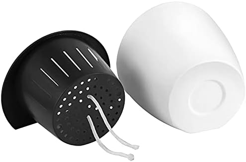 HOIGON 10 Pack 7 Inch Lazy Flower Pots, Self Watering Wall Hanging Plastic Planters with S-Hooks and Wicks, Water Hanging Plants Pot for Indoor Outdoor Orchids African Violet, White - Image 3