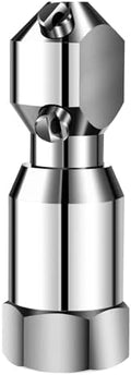 3/4" Portable Rotary Cleaning Nozzle with 3 Jet, Head Internal Thread Washing Nozzle 360° Rotating Stainless Steel Washing Spray Nozzle for Indoor/Outdoor Cleanings (3/4" Internal Thread) by Unknown