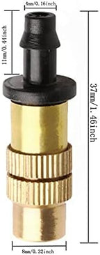 5pcs Threaded Brass Mist Nozzle Misting Spray Sprinkler Gardening Water Cooling Adjustable for Garden Lawn Irrigation - Image 6