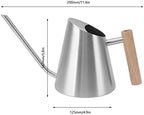 Watering Can, Stainless Steel Strong rustproof Watering can Indoor, Long spout Practical Plant Watering can with Wooden Handle, for Garden[Silvery] - Image 7
