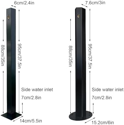Floor Mounted Faucet Outdoor Water Pipe Vertical Fountain Irrigation Column,Frost Free Outdoor Faucet with Garden Hose Extender, Freestanding Stainless Steel Spigot & Removable Hose Reel Sta - Image 3