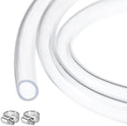 MECCANIXITY Clear PVC Tubing 3/8" ID 1/2" OD 100ft Plastic PVC Tube Flexible Water Hose for Aquariums, Industrial Tubing, Pump, 9.5mm x 12.7mm, with 2pcs Clamps by MECCANIXITY