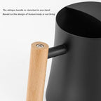1L Watering Can Indoor Plants, Stainless Steel Watering Can Plant Waterer with Long Spout and Wood Handle for House Bonsai Garden Flower Decorative (Matte Black) - Image 7