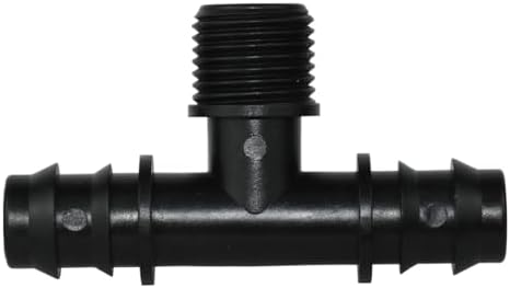 4PCS 1/2" 3/4" Threaded 16 20 25MM PE Hose Barb Tee Connector Adapter Tubing Joints Garden Drip Irrigation Coupling Repair(KSL01-296-4PCS) by Unknown