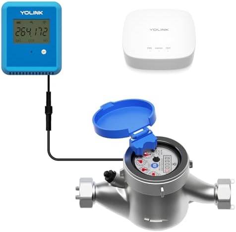 YoLink FlowSmart NSF Water Meter, Smart Water Usage Monitor and Water Leak Detection: 0.75 Inch Advanced Smart Home Water Meter, Hub Included, YS1603+YS5007 by YoLink