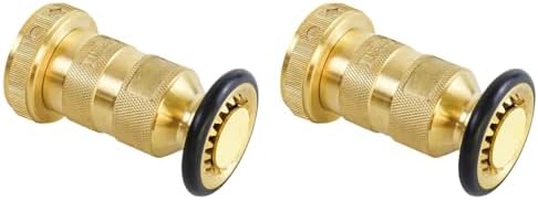 2X Fire Hose Nozzle 1-1/2 Inch NPSH/NPT Fire Hose Nozzle 100 Psi 75 Gpm Brass Fire Equipment Jet Fog Sprays Nozzle by Unknown